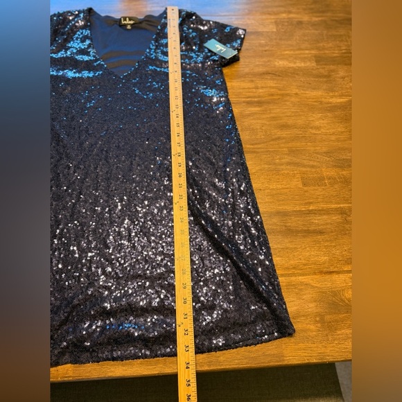 Lulus Light Up The Night Navy Blue Sequin Shift Dress Women’s SZ M Mini New - Picture 9 of 9